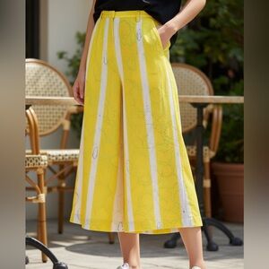 Tsumori Chisato Wide Legs Cropped Pants  Made in Japan Size Small